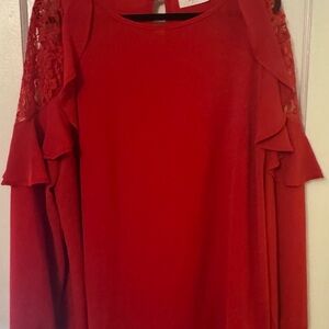 Janette Plus Vibrant Red Blouse